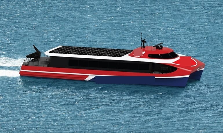 OBLUE AERO 36 in passenger service at sea in Greece