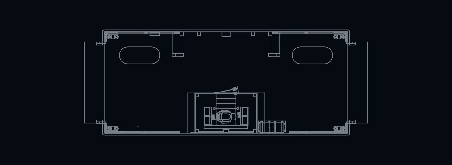 OBLUE FERRY 12E deck plan — double-ended open deck layout