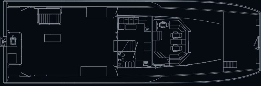 OBLUE FERRY 26 general arrangement — wheelhouse deck with bridge and crew mess