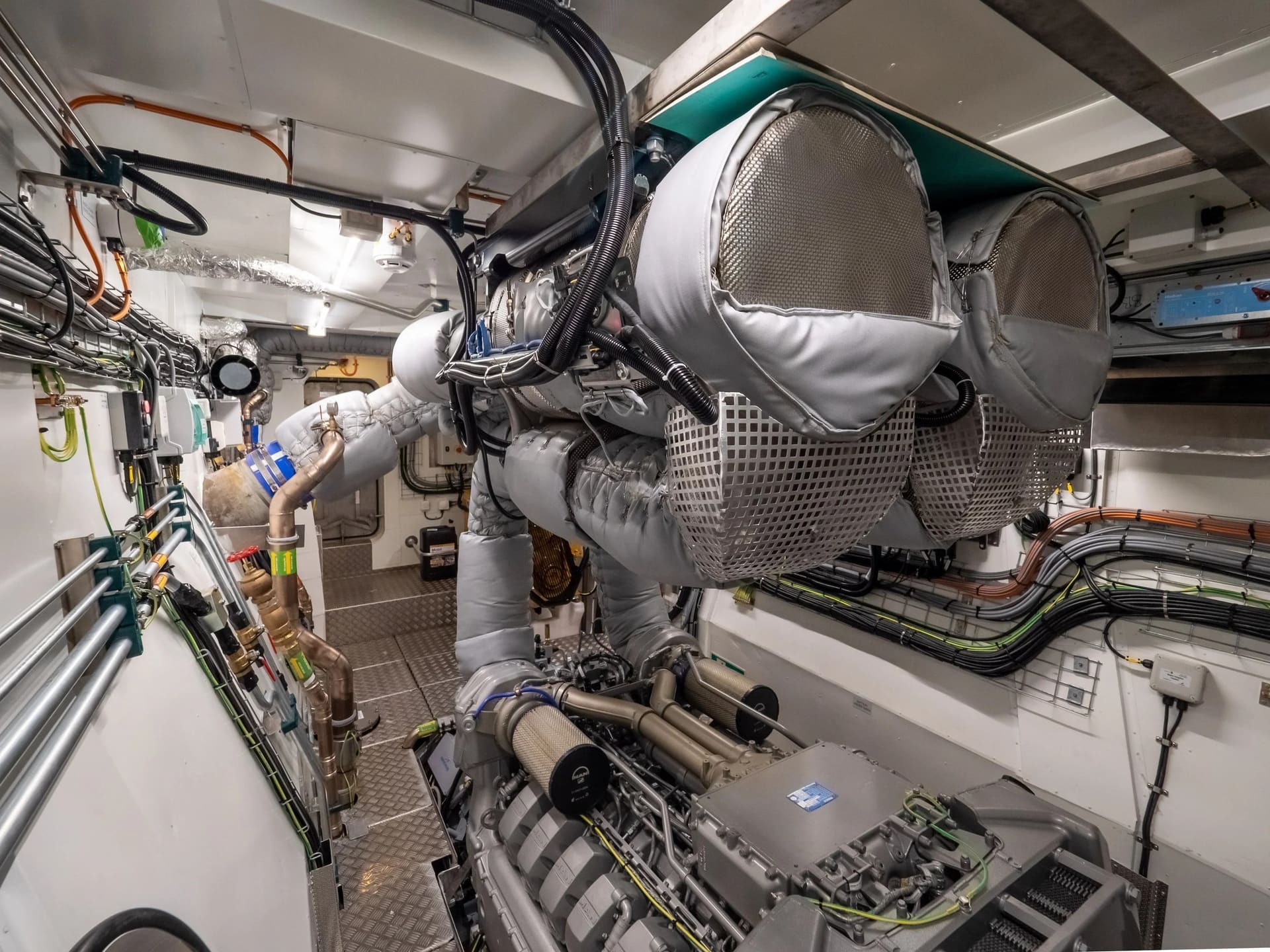 Engine room of the FERRY 37 with MAN main engine