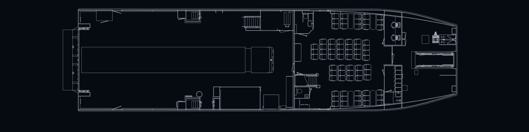 FERRY 37 general arrangement — bridge deck with wheelhouse