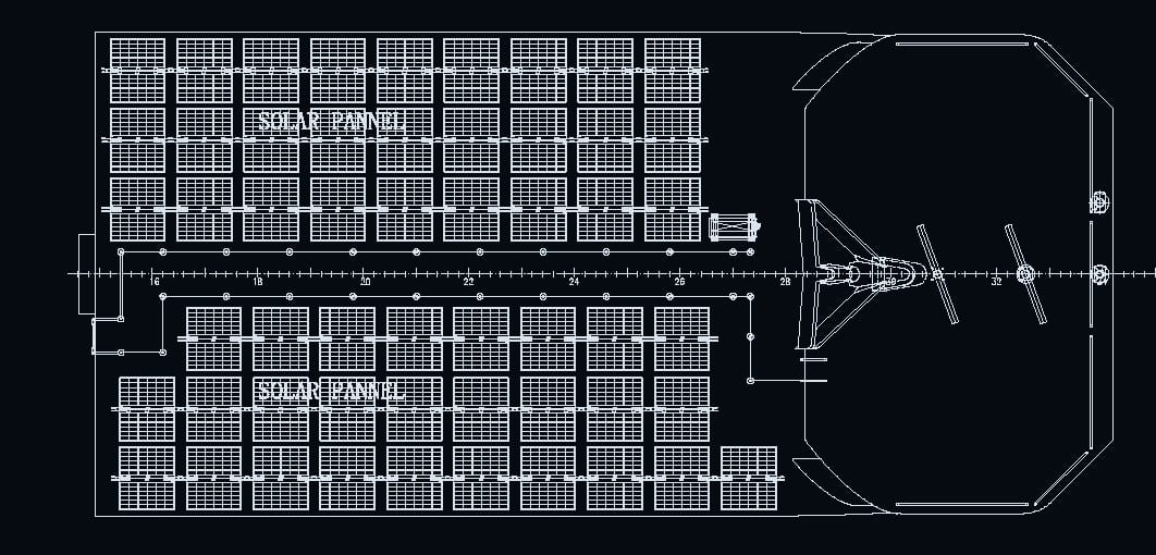 OBLUE FERRY 45 general arrangement — top deck solar panel arrays and compass deck