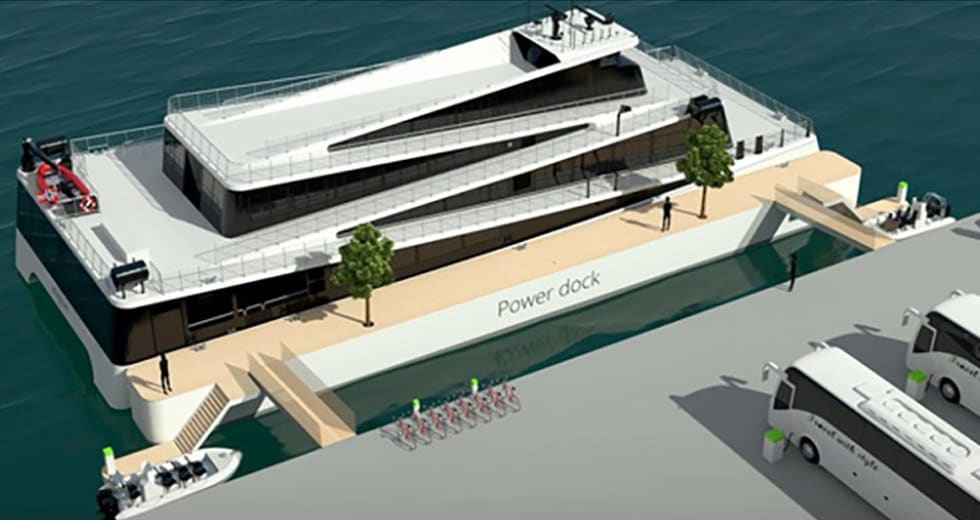 Floating power dock charging concept for the all-electric fleet at Gudvangen